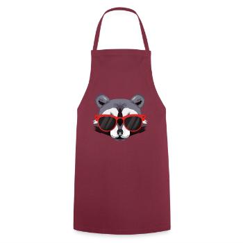 Waschbär mit roter Sonnenbrille - Cooler Typ - Kochschürze - Bordeaux - Vorne - AI Model Male 185 dark (185cm)