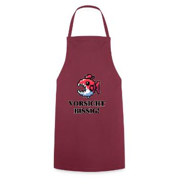 Beware Snappy - Funny Fish Design - Cooking Apron - bordeaux - Front - AI Model Male 185 dark (185cm)