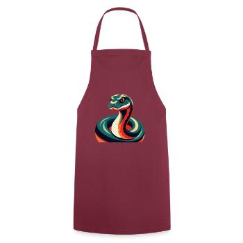 Anaconda dessin animé personnage animal de compagnie coloré - Tablier de cuisine - bordeaux - Devant - AI Model Male 185 dark (185cm)