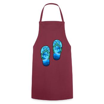 Flip Flops - Kochschürze - Bordeaux - Vorne - AI Model Male 185 dark (185cm)