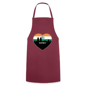 Mumbai Indien Flagge Skyline Reise Souvenir - Kochschürze - Bordeaux - Vorne - AI Model Male 185 dark (185cm)