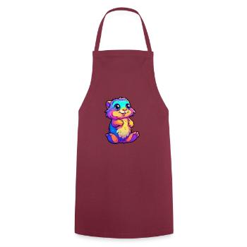 Gopher Buntes Aquarell Cartoon Kawaii Tier - Kochschürze - Bordeaux - Vorne - AI Model Male 185 dark (185cm)