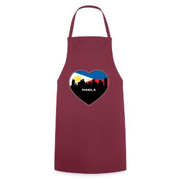 Manila Philippinen Flagge Skyline Reise Souvenir - Kochschürze - Bordeaux - Vorne - AI Model Male 185 dark (185cm)