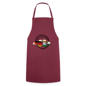 Prostfreudige Bierfreunde Indien - Kochschürze - Bordeaux - Vorne - AI Model Male 185 dark (185cm)