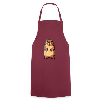 Gopher Niedliche Karikatur Kawaii Aquarell Tier Haustier - Kochschürze - Bordeaux - Vorne - AI Model Male 185 dark (185cm)