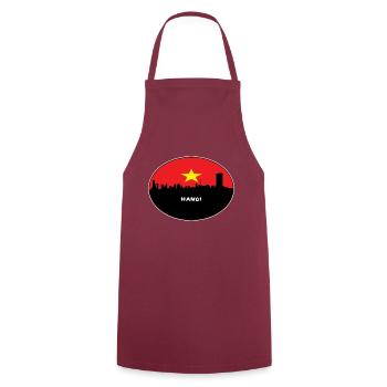 Hanoi-Vietnam-Flaggen-Skyline-Schattenbild-Reise - Kochschürze - Bordeaux - Vorne - AI Model Male 185 dark (185cm)