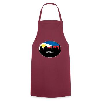 Manila Philippinen Flagge Skyline Silhouette Reisen - Kochschürze - Bordeaux - Vorne - AI Model Male 185 dark (185cm)