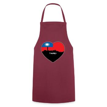 Taipeh Taiwan Flagge Skyline Reise Souvenir - Kochschürze - Bordeaux - Vorne - AI Model Male 185 dark (185cm)