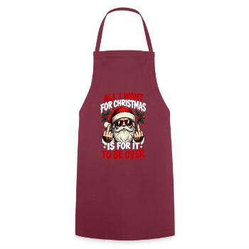 Santa Rebel Mittelfinger-Tee - Kochschürze - Bordeaux - Vorne - AI Model Male 185 dark (185cm)