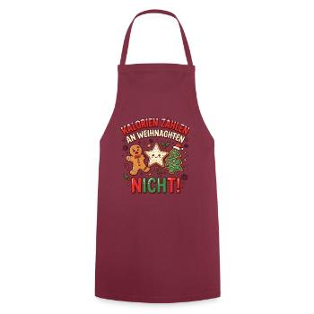 Lustiges Weihnachtsmotiv  - Kochschürze - Bordeaux - Vorne - AI Model Male 185 dark (185cm)