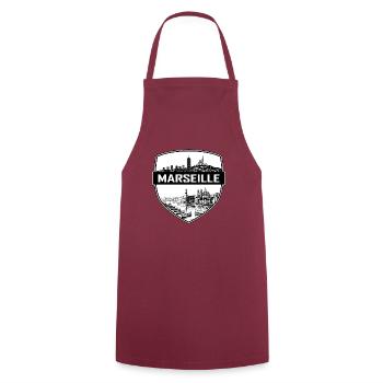 Marseille Frankreich Schildwappen Vieux-Port Geschenk - Kochschürze - Bordeaux - Vorne - AI Model Male 185 dark (185cm)