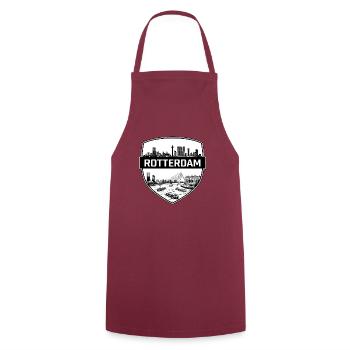 Rotterdam Netherlands Shield Crest Bridge Geschenk - Kochschürze - Bordeaux - Vorne - AI Model Male 185 dark (185cm)