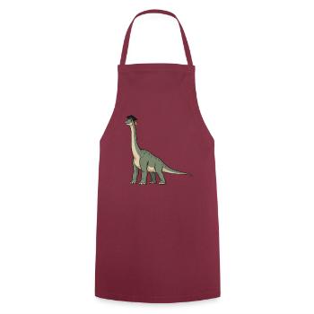 Dino mit Doktorhut - Kochschürze - Bordeaux - Vorne - AI Model Male 185 dark (185cm)