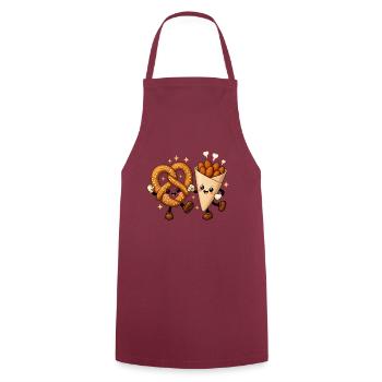 Brezel Gebrannte Mandeln Kawaii Tanz T-Shirt - Kochschürze - Bordeaux - Vorne - AI Model Male 185 dark (185cm)