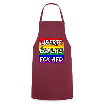 LIBERTÉ ÉGALITÉ FCK AFD REGENBOGEN FCK NZS, NO NZS - Kochschürze - Bordeaux - Vorne - AI Model Male 185 dark (185cm)