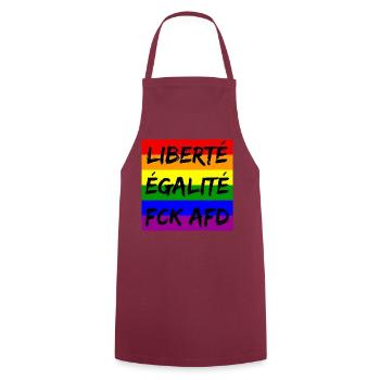 LIBERTÉ ÉGALITÉ FCK AFD REGENBOGEN FCK NZS, NO NZS - Kochschürze - Bordeaux - Vorne - AI Model Male 185 dark (185cm)