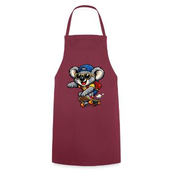 Koala beim Skateboarding – Cooler Skater - Kochschürze - Bordeaux - Vorne - AI Model Male 185 dark (185cm)
