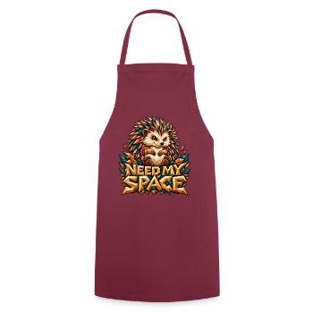 Need My Space Igel Low Poly Lustiger Spruch Shirt - Kochschürze - Bordeaux - Vorne - AI Model Male 185 dark (185cm)