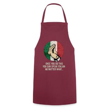 Italienisches Gebets-Meme-Tee - Kochschürze - Bordeaux - Vorne - AI Model Male 185 dark (185cm)