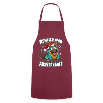 Rentier war ausverkauft Weihnachten - Kochschürze - Bordeaux - Vorne - AI Model Male 185 dark (185cm)