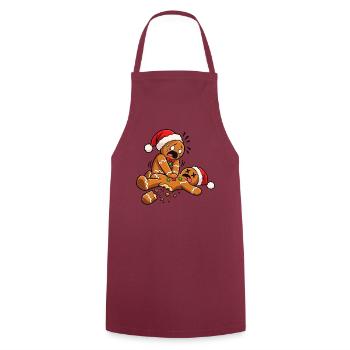 Lebkuchen Reanimation - Weihnachten - Kochschürze - Bordeaux - Vorne - AI Model Male 185 dark (185cm)