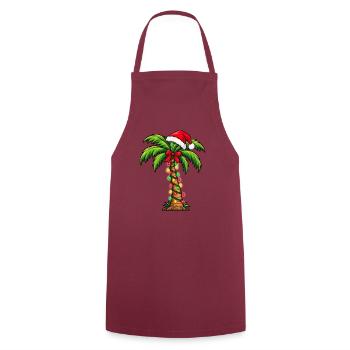 Lustige Weihnachtspalme mit Nikolausmütze - Kochschürze - Bordeaux - Vorne - AI Model Male 185 dark (185cm)