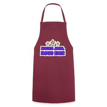 Neues Jahr, neue Eier Silvester Sticker - Kochschürze - Bordeaux - Vorne - AI Model Male 185 dark (185cm)