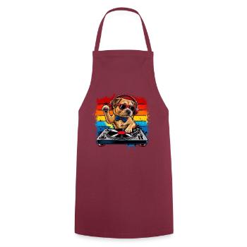 Paw DJ Rainbow Beat - Kochschürze - Bordeaux - Vorne - AI Model Male 185 dark (185cm)