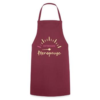 Menopause Frauen Östrogen - Kochschürze - Bordeaux - Vorne - AI Model Male 185 dark (185cm)