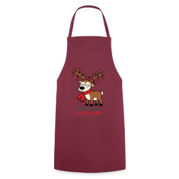 Christmas Crisis Club Lustiges Rentier-Meme - Kochschürze - Bordeaux - Vorne - AI Model Male 185 dark (185cm)