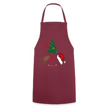 oh Tannenbaum - Kochschürze - Bordeaux - Vorne - AI Model Male 185 dark (185cm)