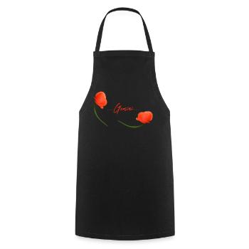 Zwillinge Mohn Klatschmohn Sternzeichen Zwillinge - Kochschürze - Schwarz - Vorne - AI Model Male 185 dark (185cm)