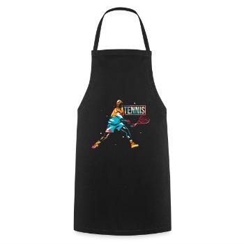 Siegreicher Tennisprofi Rasenplatz - Kochschürze - Schwarz - Vorne - AI Model Male 185 dark (185cm)