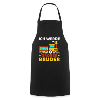 Ich Werde Großer Bruder Lokomotive - Kochschürze - Schwarz - Vorne - AI Model Male 185 dark (185cm)