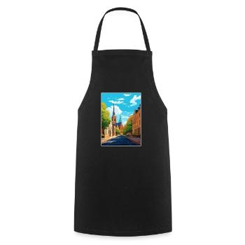 Wiesbaden Deutschland Vintage Reiseplakat Souvenir - Kochschürze - Schwarz - Vorne - AI Model Male 185 dark (185cm)