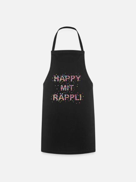Happy mit Räppli - Kochschürze - Schwarz
