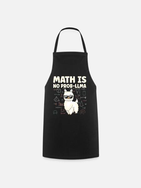 Mathe Is No Prob LLLMA Lama Mathematik - Kochschürze - Schwarz