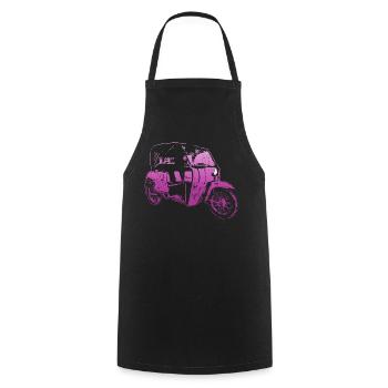 DDR Duo Kult-Oldtimer - Kochschürze - Schwarz - Vorne - AI Model Male 185 dark (185cm)
