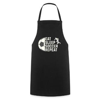 Eat. Sleep. Soccer. Repeat. – Für alle Fußballfans - Kochschürze - Schwarz - Vorne - AI Model Male 185 dark (185cm)