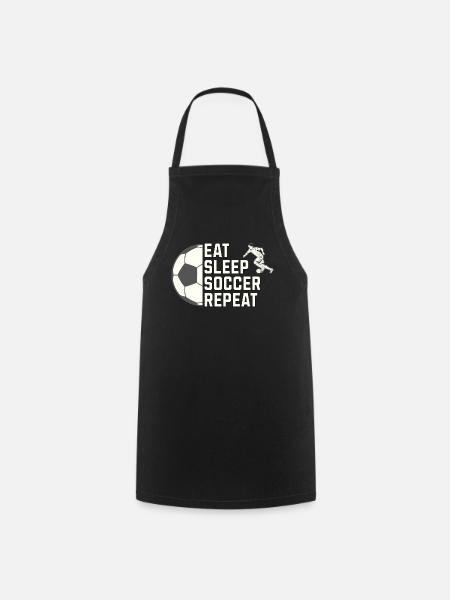 Eat. Sleep. Soccer. Repeat. – Für alle Fußballfans - Kochschürze - Schwarz