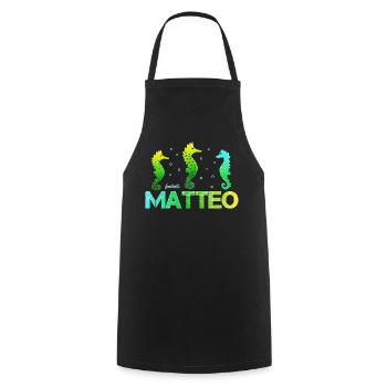 Matteo Geburtstag Matteo - Kochschürze - Schwarz - Vorne - AI Model Male 185 dark (185cm)