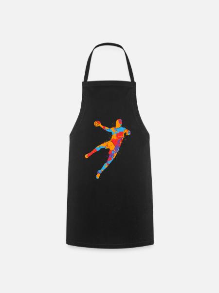 Handballspieler bunter Handballer Jungen Handball - Kochschürze - Schwarz