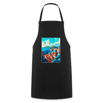 Dubrovnik Kroatien Vintage Reiseplakat Souvenir - Kochschürze - Schwarz - Vorne - AI Model Male 185 dark (185cm)
