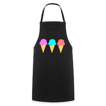 Eis Eiscreme Erdbeere Erdbeereis Sommer Festival - Kochschürze - Schwarz - Vorne - AI Model Male 185 dark (185cm)