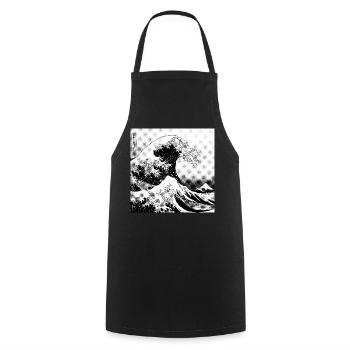 Japanische Welle Kanagawa Style bd - Kochschürze - Schwarz - Vorne - AI Model Male 185 dark (185cm)