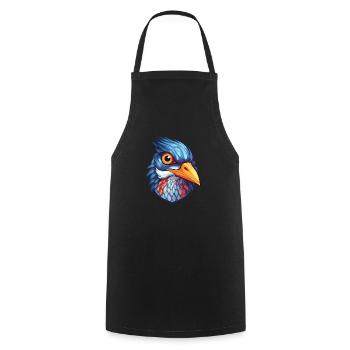 Kuckuck buntes Aquarell Cartoon Kawaii Tier - Kochschürze - Schwarz - Vorne - AI Model Male 185 dark (185cm)
