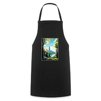 Central Park New York State Vintage-Reiseposter - Kochschürze - Schwarz - Vorne - AI Model Male 185 dark (185cm)
