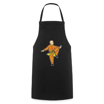 Energievoller Qigongmönch China - Kochschürze - Schwarz - Vorne - AI Model Male 185 dark (185cm)