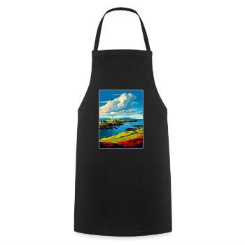 Isle Of Islay Scotland Uk Travel Poster Souvenir - Cooking Apron - black - Front - AI Model Male 185 dark (185cm)
