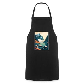 Bodo Norwegen Norwegischer Vestfjord Reiseposter - Kochschürze - Schwarz - Vorne - AI Model Male 185 dark (185cm)